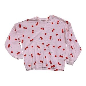 Grayson Threads Pink Cherry Print Crewneck Sweater - Size Medium